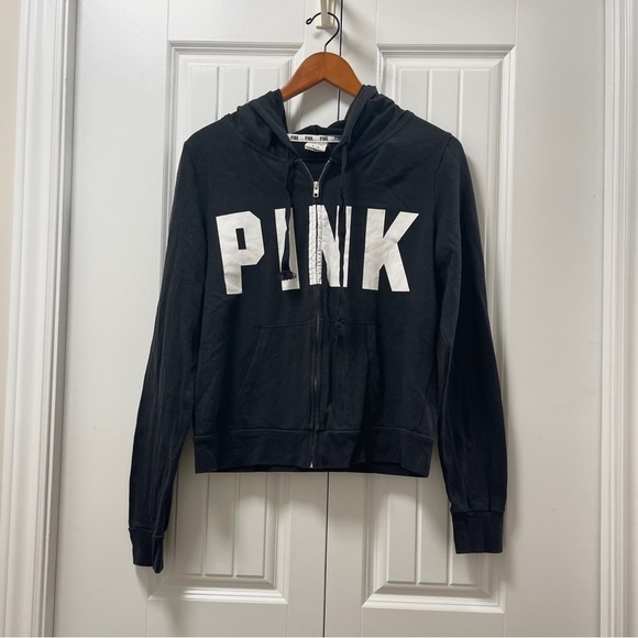 VS PINK Zip-Up Hoodie Black - M - Picture 2 of 10